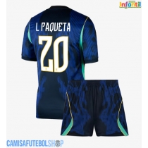 Camisa de time de futebol Brasil Lucas Paqueta #20 Replicas 2º Equipamento Infantil Mundo 2026 Manga Curta (+ Calças curtas)